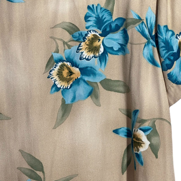 Caribbean Joe Petite Let Go Button Up Hawaiian Shirt Wood Buttons Vintage SZ PXL - Picture 3 of 8